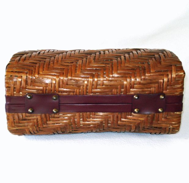Brown Woven Rattan 1960s Handbag Purse #2