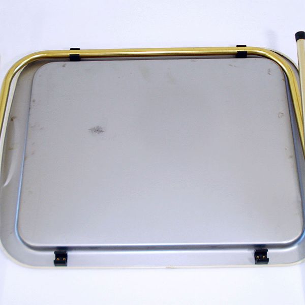 Poloron 1950s Geometric TV Trays Complete Set With Cart in Original Box #5