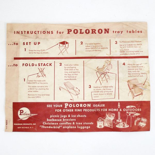 Poloron 1950s Geometric TV Trays Complete Set With Cart in Original Box #6
