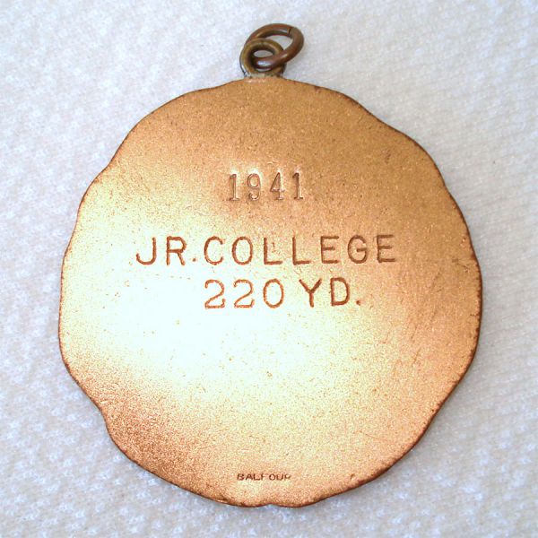 Enameled Bronze BYU Track Field Award Pendant 1941 #2