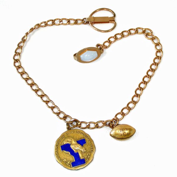 Agate Watch Fob With BYU Sports Medals 1935 - 1941