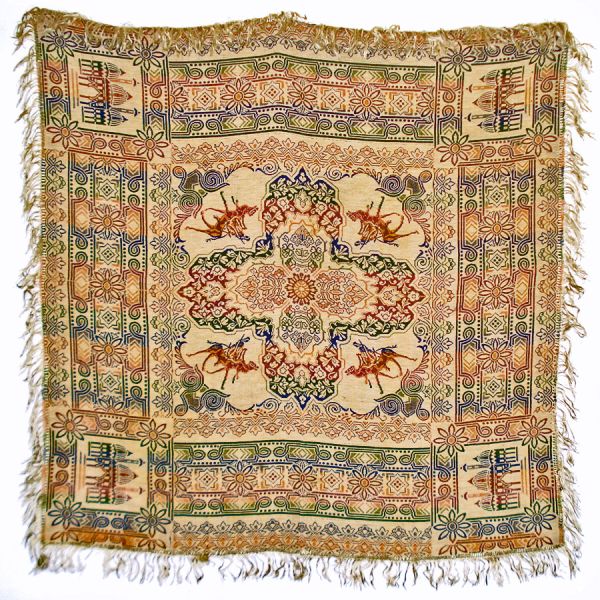 Spanish Moorish Camels And Mosque Theme Gobelin Style Pictorial Tapestry