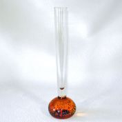 Amber Controlled Bubble Glass Bud Vase