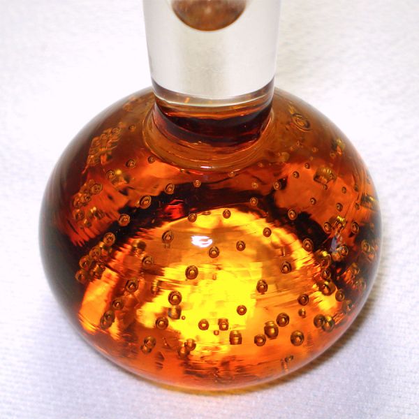 Amber Controlled Bubble Glass Bud Vase #2