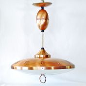 Eames Era Copper and Glass Flying Saucer Ceiling Light Fixture Lamp