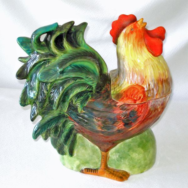 Magnifent Rooster Susan Winget Large Cookie Jar