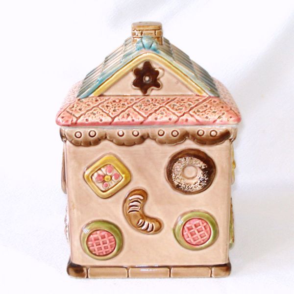 Gingerbread House Ceramic Cookie Jar Mid Century Japan #2