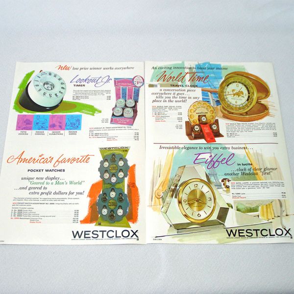 1965 Westclox Clock Salesman Sample Case With Advertising #6
