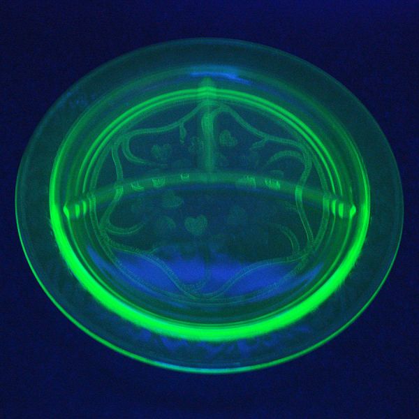 Hazel Atlas Green Cloverleaf Depression Glass Grill Plates Set of 5 Mint #4
