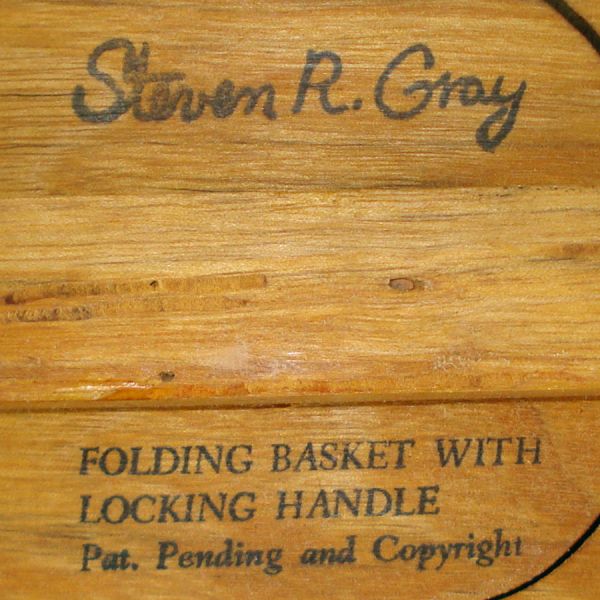 Collapsible Myrtle Wood Handcrafted Basket Locking Handle #4