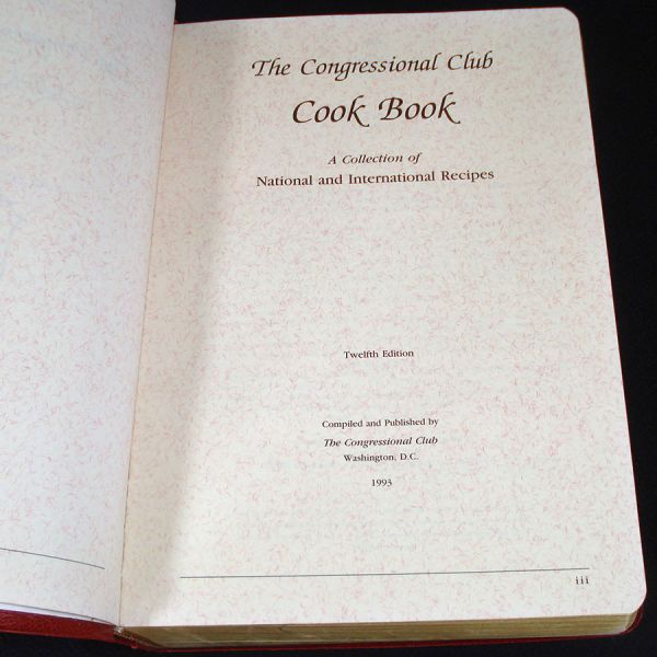 Congressional Club Cook Book 1993 #3