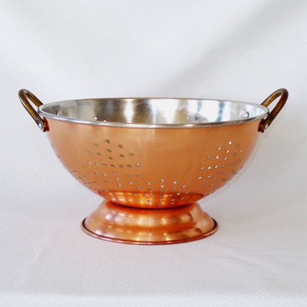 Footed Copper Kitchen Colander Strainer