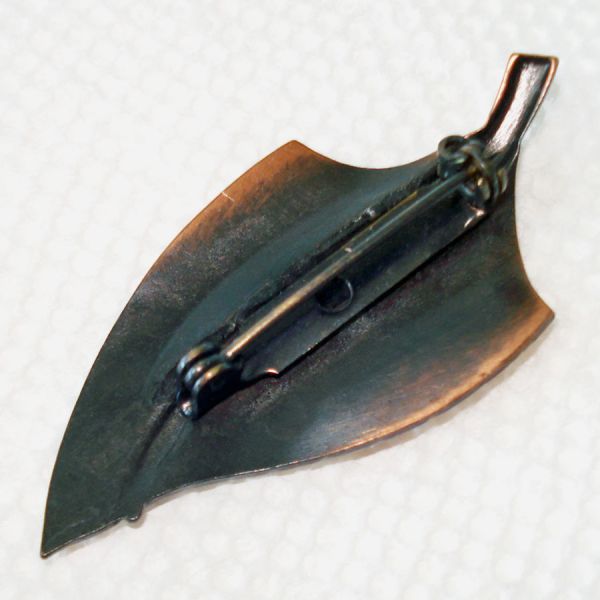 Mid Century Modernist Copper Leaf Brooch Pin #3