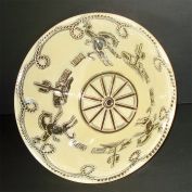 Western Cowboys Yellow Reverse Painted Glass Ceiling Light Shade