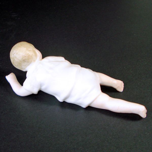 Small Crawling German Bisque Piano Baby Figurine #2
