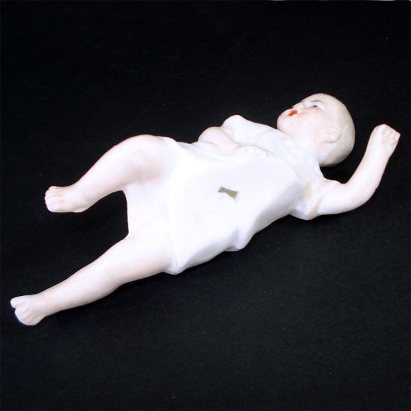 Small Crawling German Bisque Piano Baby Figurine #3