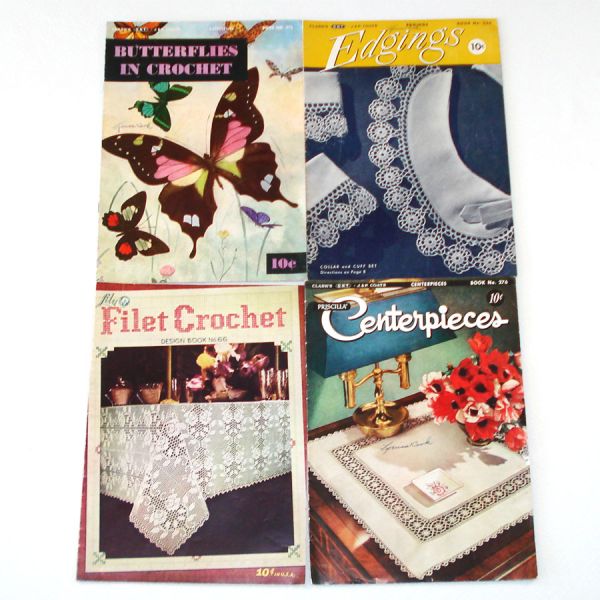 Estate Crochet Supplies Lot 55 Pieces Patterns, Hooks, More #7
