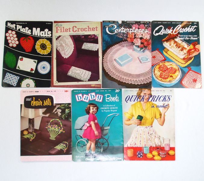 Estate Crochet Supplies Lot 55 Pieces Patterns, Hooks, More #9