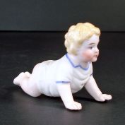 Miniature German Bisque Crawling Piano Baby Figurine 2.5 Inches