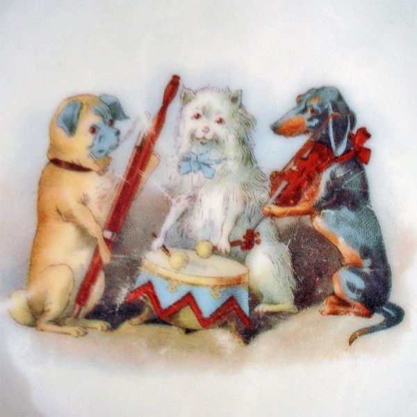 Antique Bavarian Child's ABC Dish with Animal Musicians #3
