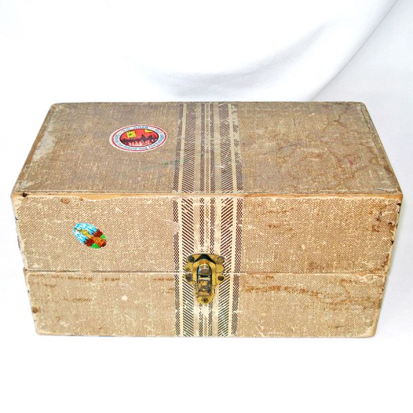 Wooden Doll Trunk Wardrobe Case 14 Inches Long