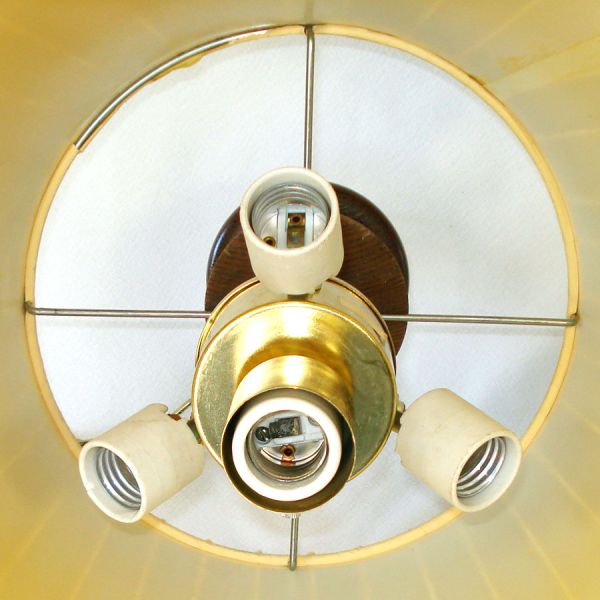 Mid Century Pleated Hanging Drum Lamp 4 Light #4