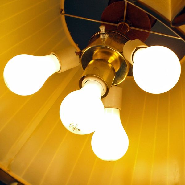 Mid Century Pleated Hanging Drum Lamp 4 Light #5