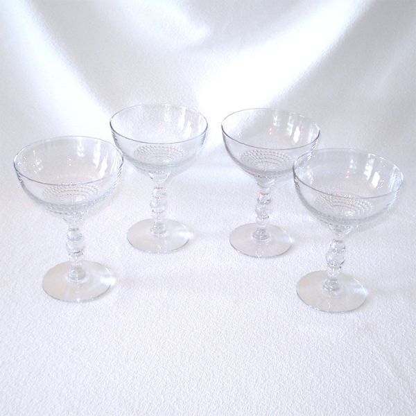 Duncan Miller Teardrop 4 Champagne Goblets Tear Drop #3