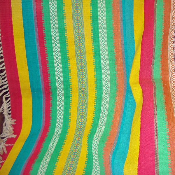 Dhurrie India 1970s Cotton Rug Bold Colorful Stripes 6 by 3.5 feet #4