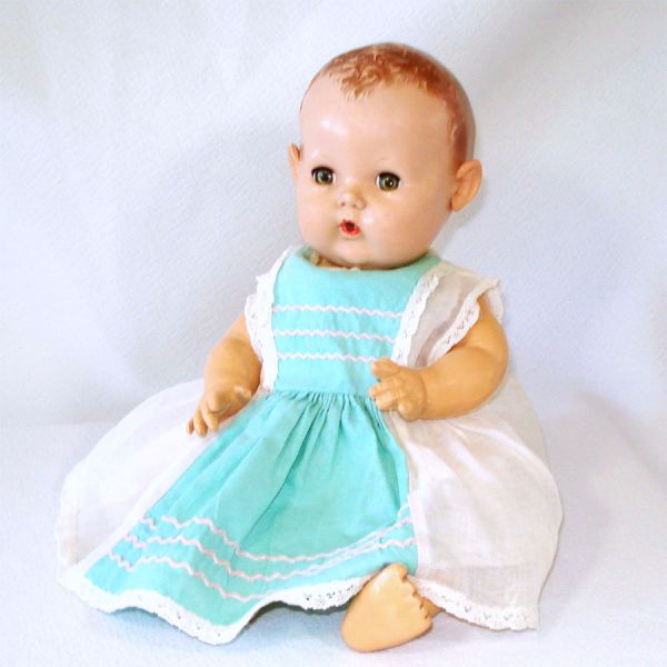 Effanbee 11 Inch  Dy-dee Baby Doll Hard Rubber Head, Sleep Eyes