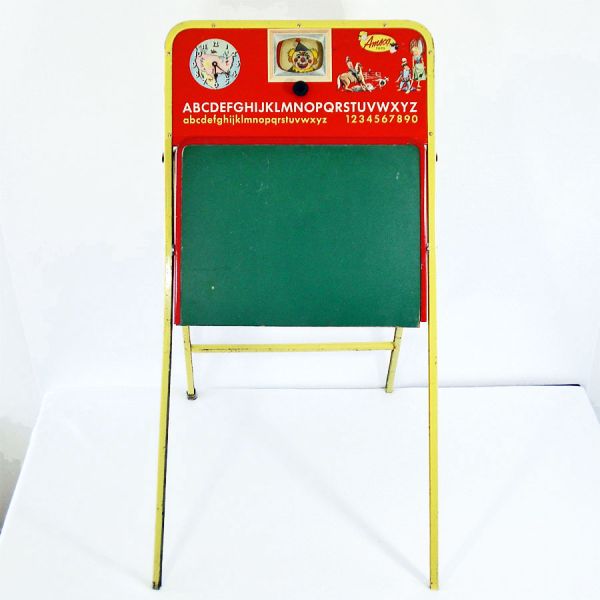 Amsco 1950s Tin Litho Toy Folding Easel With Chalkboard #2