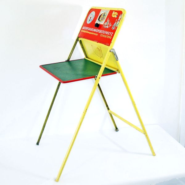 Amsco 1950s Tin Litho Toy Folding Easel With Chalkboard #3