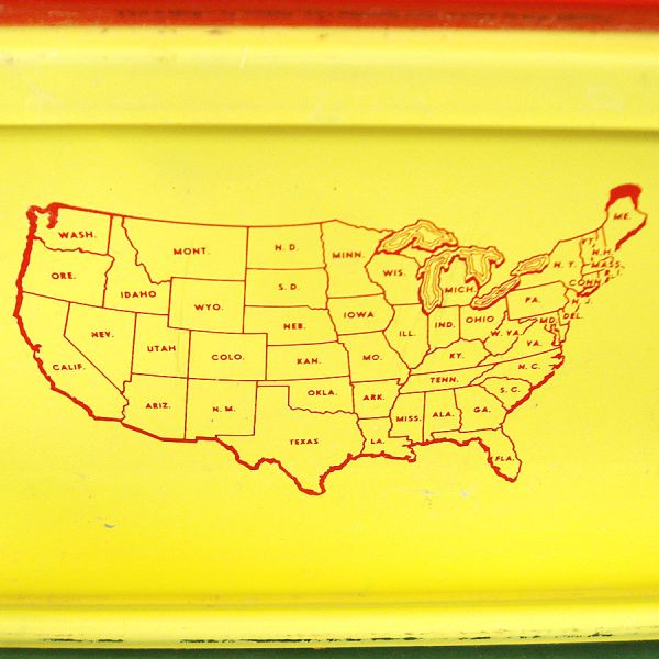 Amsco 1950s Tin Litho Toy Folding Easel With Chalkboard #5