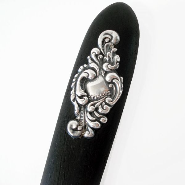 French Ebony and Sterling Victorian Button Hook #2