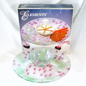 Elements Hydrangea Garden Glass Chip and Dip Set in Original Box