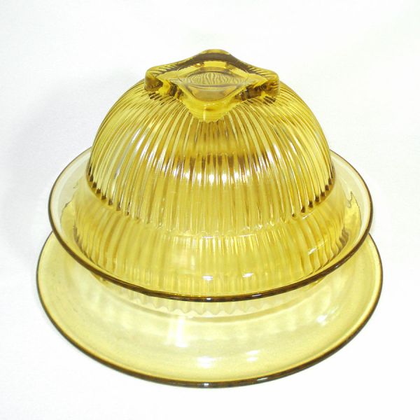 Pair Federal 1930s Ribbed Yellow Glass Mixing Bowls #3