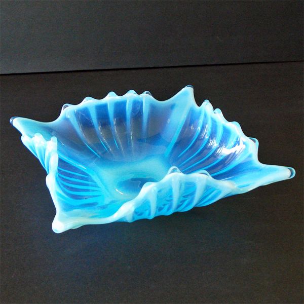 Fostoria Heirloom Blue Opalescent Square Glass Bowl #3