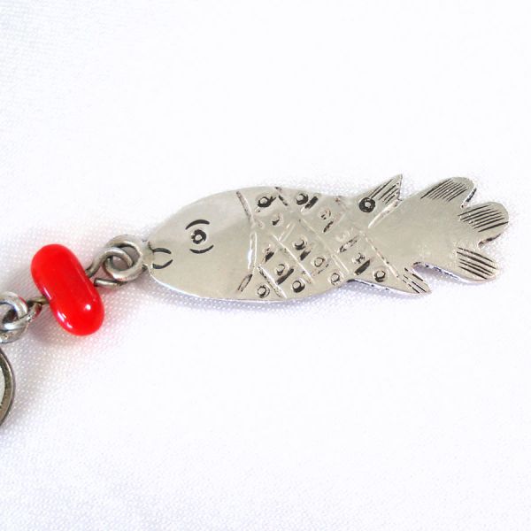 Mexico Sterling Silver Fish Screw Back Earrings #2