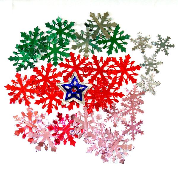 Lot 30 Metallic Foil 3D Fold-Out Snowflake Christmas Decorations