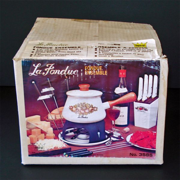Spice of Life Enameled La Fondue Set Mint in Box Corning Go-With #2
