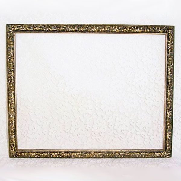 Carved Wood 14 by 11 Picture Frame in Antiqued Gilt Narrow Moulding #2