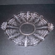 Fostoria Navarre Etched Crystal Handled Cake Plate