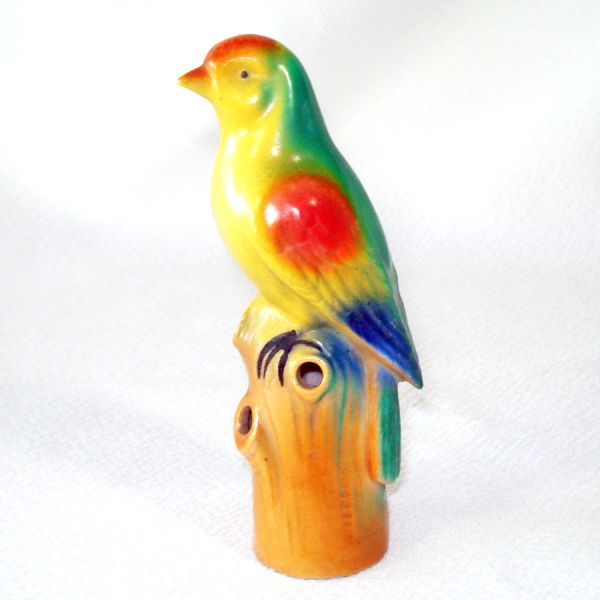 Germany Colorful Bird Flower Frog Holder Figurine #2
