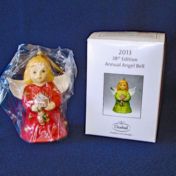 Goebel 2013 Red Christmas Angel Bell Ornament Mint in Box