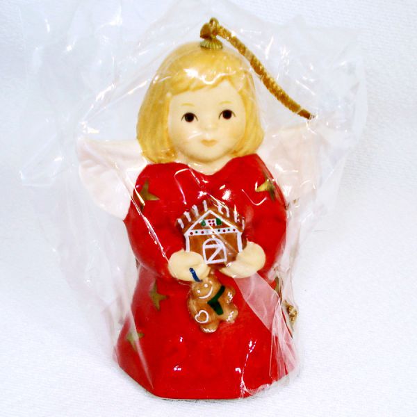 Goebel 2013 Red Christmas Angel Bell Ornament Mint in Box #2