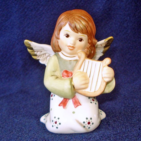 Goebel Germany Porcelain Christmas Angel With Harp Figurine 2011 #2