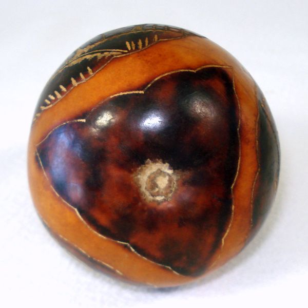 Carved Yerba Mate Gourd Cup With Holder Patagonian Folk Art Souvenir #4