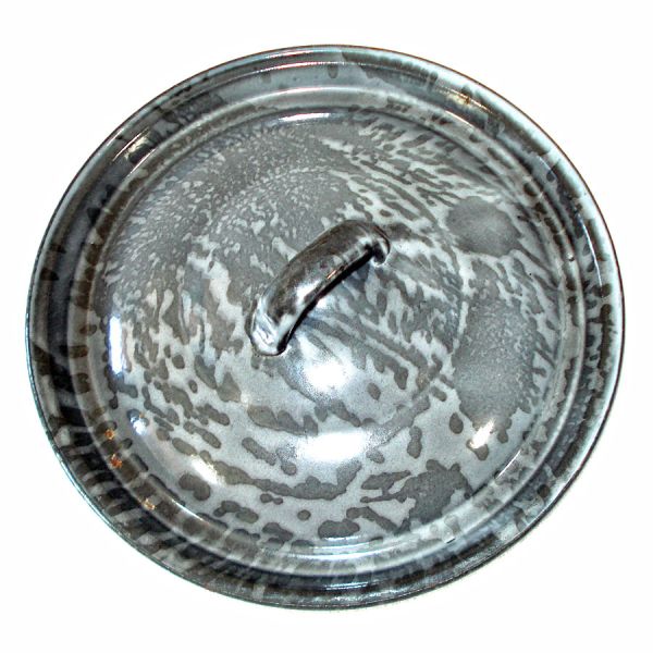 Antique Graniteware Double Boiler Leopard Print Gray #6