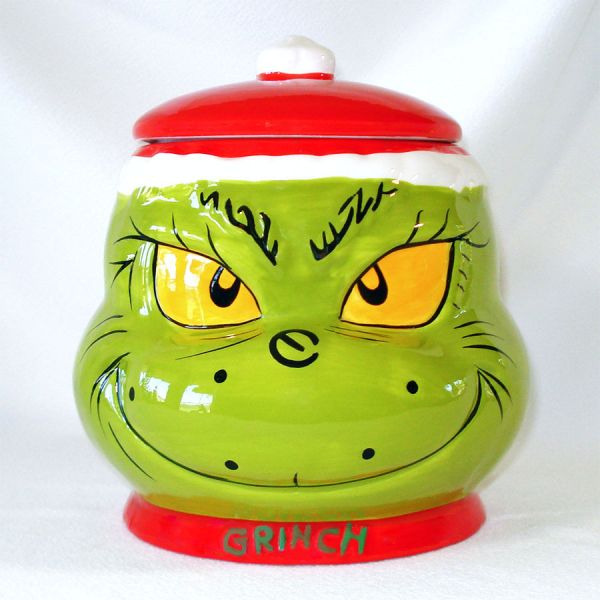 Dr. Seuss The Grinch Ceramic Christmas Cookie Treat Jar