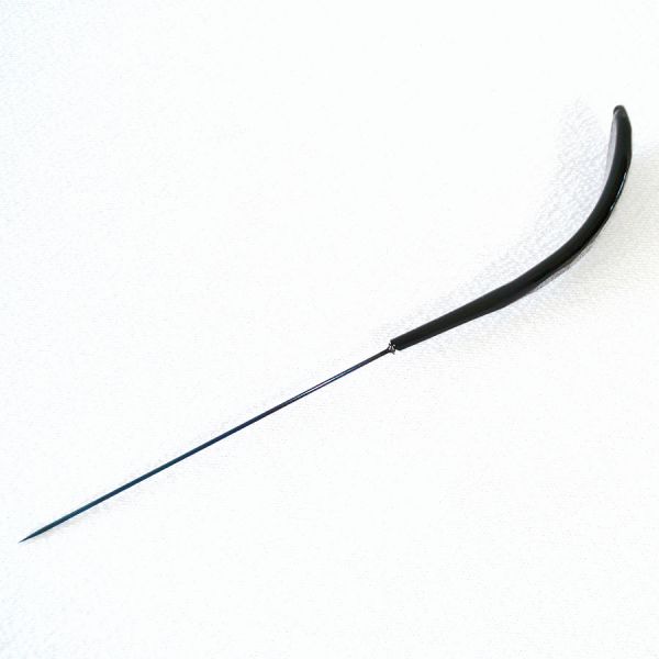 Edwardian Curved Plume French Jet Faceted Hat Pin #3